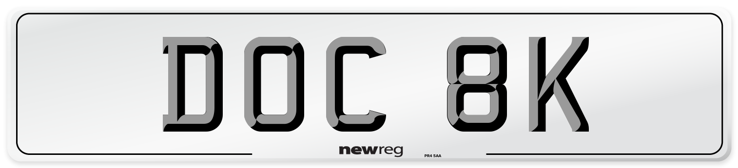 DOC 8K Number Plate from New Reg